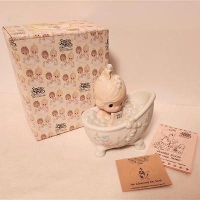 Lot #68  Precious Moments Figurine "He Cleansed My Soul" with box