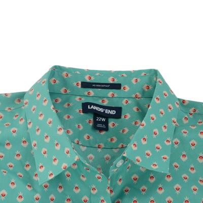 Land's End Turquoise Patterned Shirt 22W