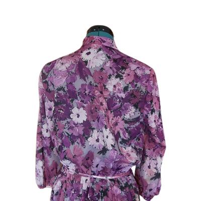 Vintage Purple Floral Dress M