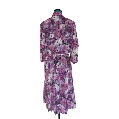 Vintage Purple Floral Dress M