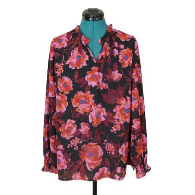 Joan Rivers Flower Blouse M