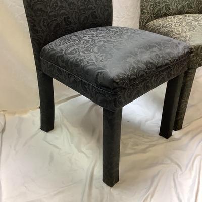 1424 Pair of Upholstered Parsons Chairs