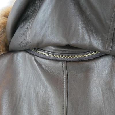 Andrew Marc Leather and Coyote Fur Jacket