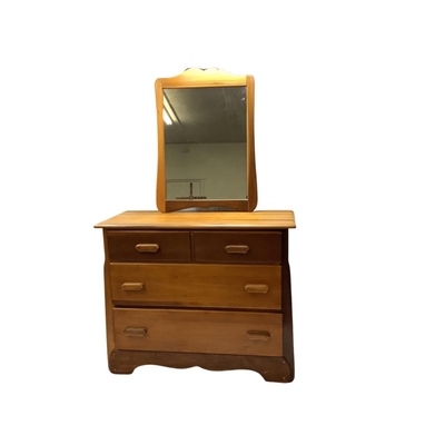 1440 Vintage Three Drawer Dresser with Matching Mirror