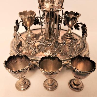 Lot #70  Beautiful Antique Silver Plate Egg Holder - Breakfast set