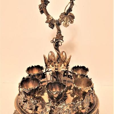 Lot #70  Beautiful Antique Silver Plate Egg Holder - Breakfast set