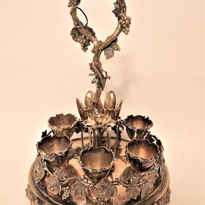 Lot #70  Beautiful Antique Silver Plate Egg Holder - Breakfast set