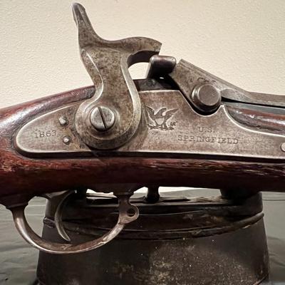 Rare U.S. Springfield Model 1863 Civil War Era Single Barrel Musket Rifle