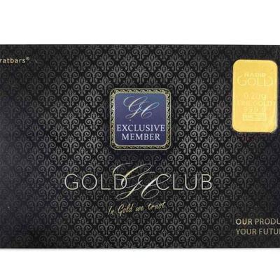.999 Gold Bullion Gold Club Member Card