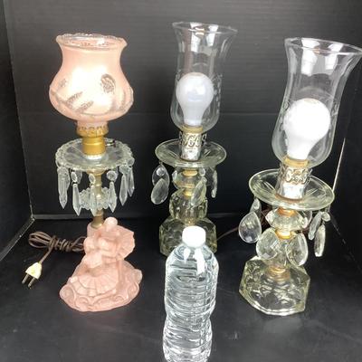 1537 Antique Prism Lamp Lot