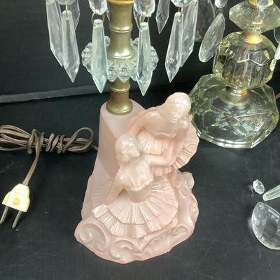 1537 Antique Prism Lamp Lot