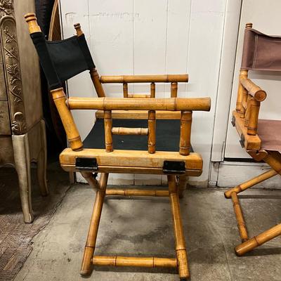 1450 Pair of Mid Century Telescoping Faux Bamboo Director Chairs