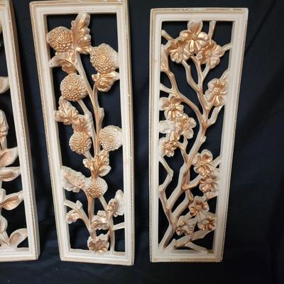 Four Ceramic Floral Wall Hangings (BB-DW)