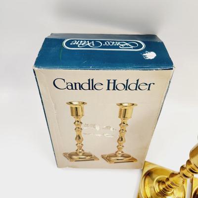 VINTAGE BOXED BRASS CANDLE STICKS