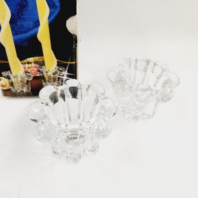 VINTAGE BOXED CRYSTAL CANDLE HOLDERS