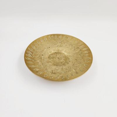 ORNATED BRASS SAUCER - CANDLE HOLDER