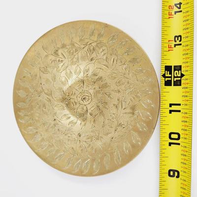 ORNATED BRASS SAUCER - CANDLE HOLDER