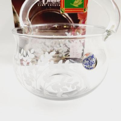 VINTAGE LORD CARLTON CRYSTAL BASKET BOWL WITH BOX