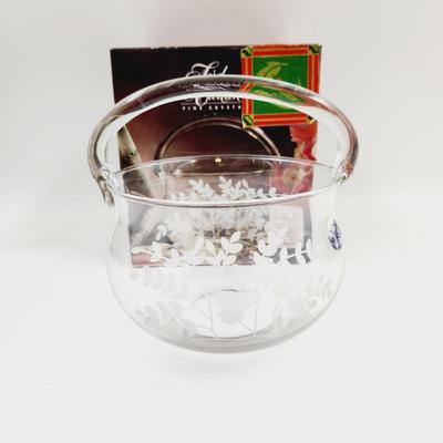 VINTAGE LORD CARLTON CRYSTAL BASKET BOWL WITH BOX