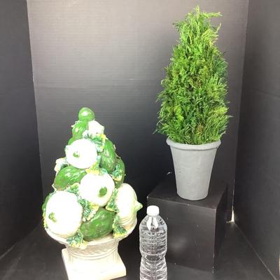 1550 Restoration Hardware Faux Cypress Tree & Ornate Italian Pottery Tree