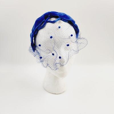 FUN VINTAGE ROYAL BLUE VEIL CAP