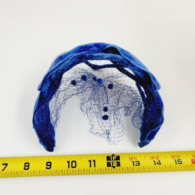 FUN VINTAGE ROYAL BLUE VEIL CAP