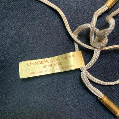 Vtg 1979 Estee Lauder Cinnabar Solid Perfume Necklace
