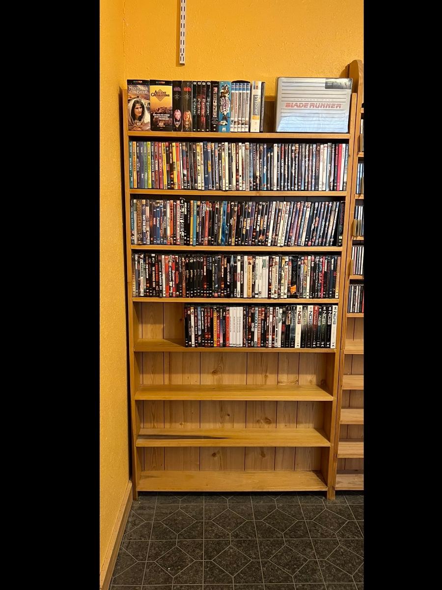Custom Made Wood DVD Shelving Unit DVDs Included