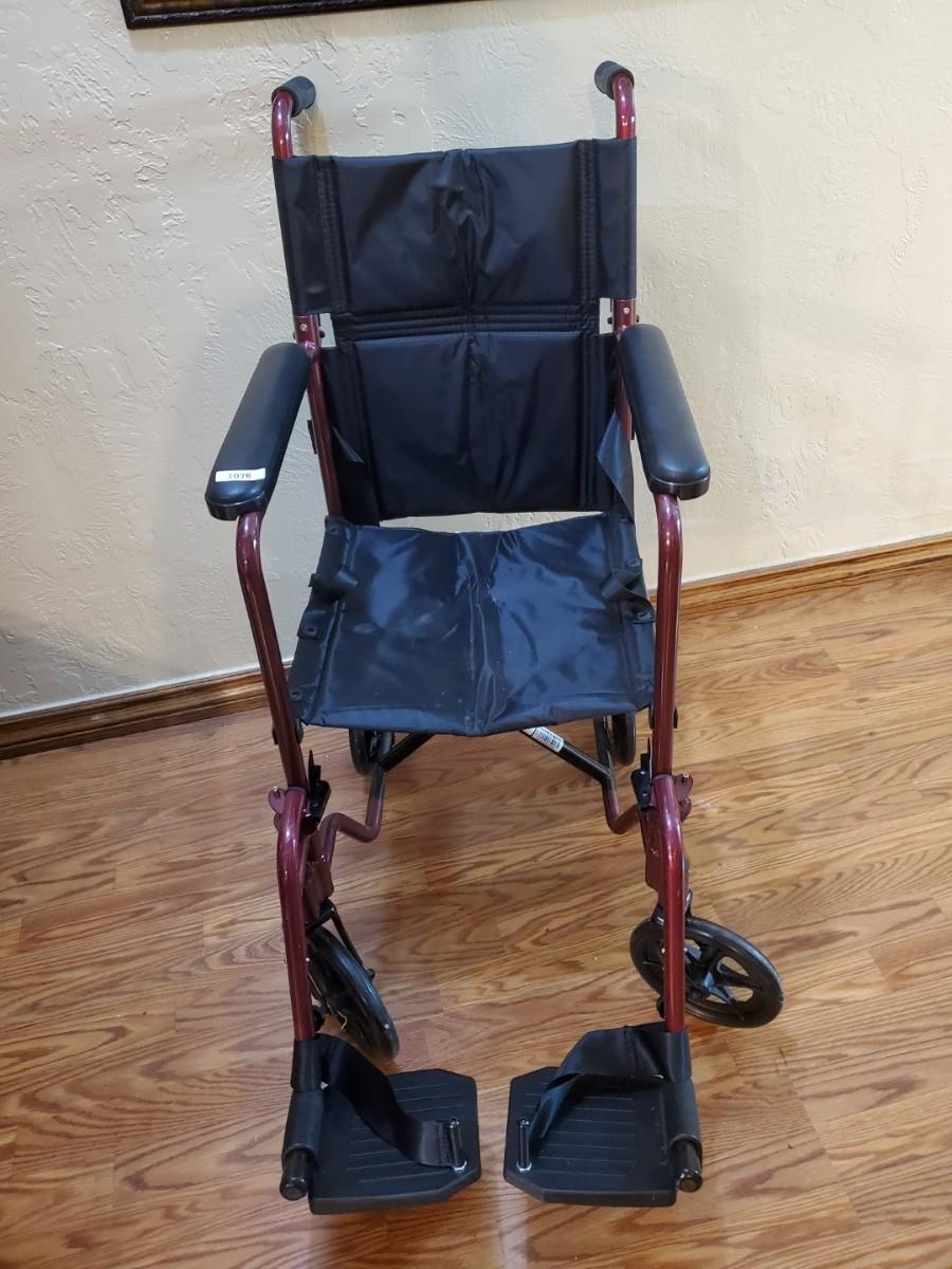 Nova Transport chair 17" ltwt red Weight Capacity 300 lbs