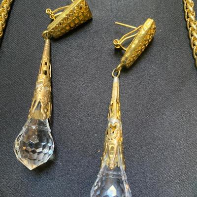 24â€ Gold Necklace/Earring Set