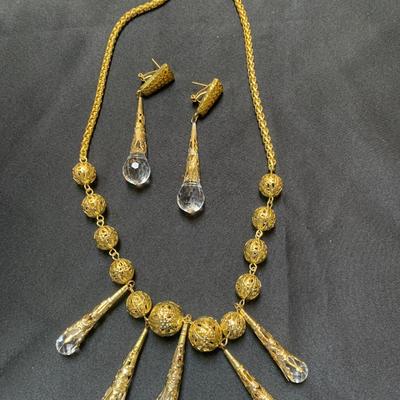 24â€ Gold Necklace/Earring Set