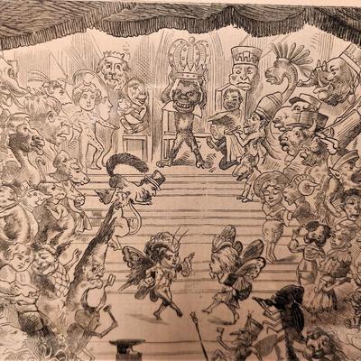 Lot #78  Mystick Krewe of Comus Tableau Print - 1873 - Origins of the Species!