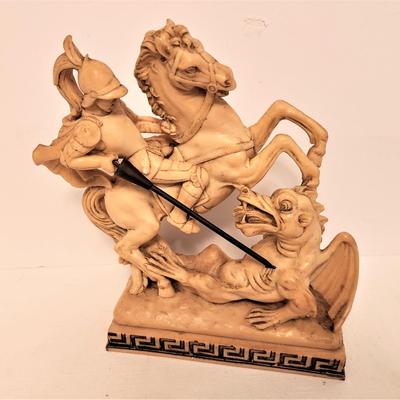 Lot #80  Decorative Resin Sculpture of St. George Slaying the Dragon