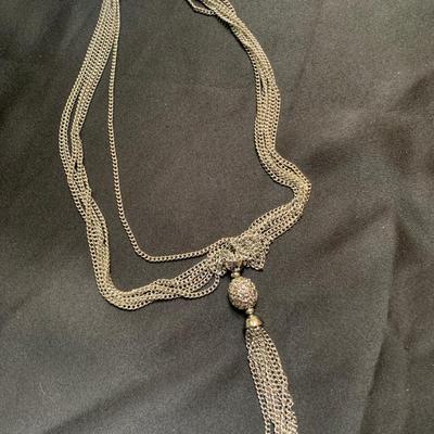 18â€ Silver Tassel Necklace