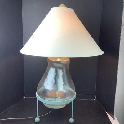 1564 Clear Glass Iron Base Table Lamp