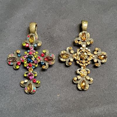 Vintage Jeweled Cross Pendants