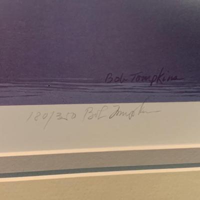 Signed Waterfowl Print â€œBat Lake Squealersâ€ SIGNED Bob Tompkins Framed/Matted