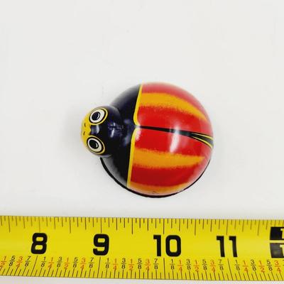 VINTAGE LADY BUG TIN TOY - MOVES WELL