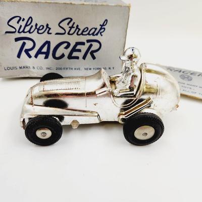 VINTAGE MARX "SILVER STREAK" RACER W/ BOX