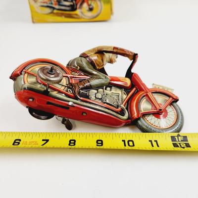 VINTAGE 1950S MARKE TECHNOFIX GE 258 WIND UP MOTOR CYCLE