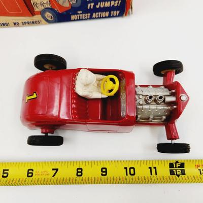 VINTAGE SAUNDERS HOT ROD W/ THE NEW "SOUPED UP" MOTOR #400 TOY W/ BOX