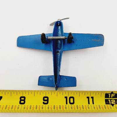 VINTAGE DIE CAST BLUE NAVION TOY METAL PLANE