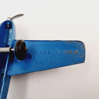 VINTAGE DIE CAST BLUE NAVION TOY METAL PLANE
