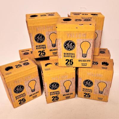 Lot #82  Lot of 9 Packs of GE 25W Yellow Bulbs
