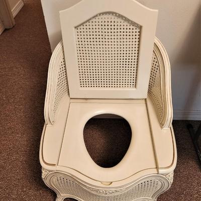 Lot #83  Vintage Hollywood Regency Style Wicker Toilet Cover