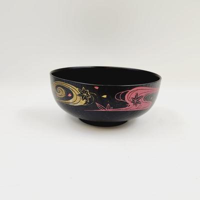 VINTAGE WOODEN MADE IN JAPAN HAND PAINTED BOWL