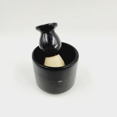 BLACK STONE SHAVING CUP & BRUSH