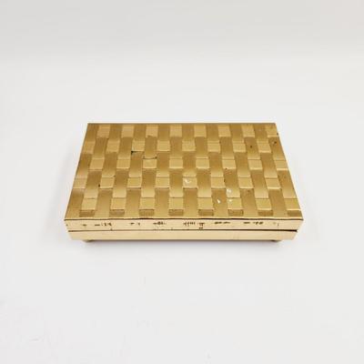FANTASTIC WOVEN DESIGN BRASS TRINKET BOX