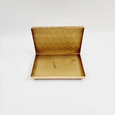 FANTASTIC WOVEN DESIGN BRASS TRINKET BOX