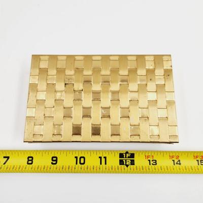 FANTASTIC WOVEN DESIGN BRASS TRINKET BOX